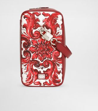Dolce & Gabbana Majolica-print Lock Canvas Handbag - Man Shoppers Multicolor Onesize