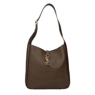 Saint Laurent Le 5a7 Damens Umh&auml;ngetasche Braun/Pekannussleder