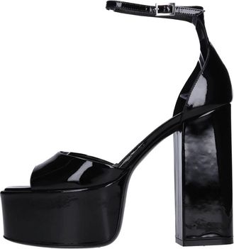 PARIS TEXAS Patent Plateau Sandalen - Dames - Sandalen met hakken - Zwart - 38 EU - Leer - Schoenen