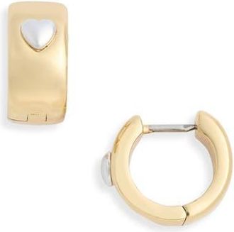 Kate Spade New York heartful huggie hoop earrings in Gold Silver at Nordstrom Rack