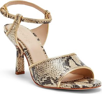 Cinq &agrave; Sept Rebecca Ankle Strap Sandal in Natural Multi/Gold at Nordstrom Rack, Size 10.5Us / 40.5Eu