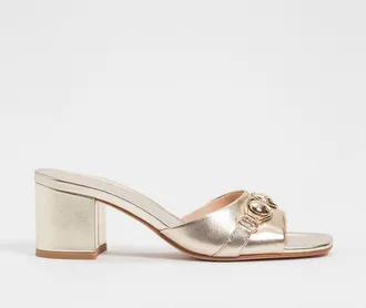 Twinset Mules in pelle laminata