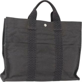 Herm&egrave;s Pre-owned Tote Bags, female, Gray, Size: ONE SIZE Pre-owned Vintage Canvas Tote Bag