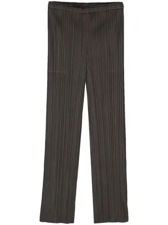 Pleats Please Issey Miyake Pantaloni dritti plissettati January - Grigio