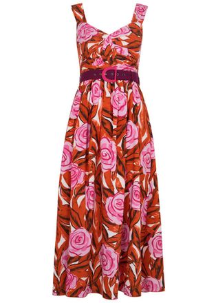 Diane Von F&uuml;rstenberg Diane Von Furstenberg Elisa Floral-print Cotton-blend Midi Dress - Multicoloured - 10 (UK14 / L)