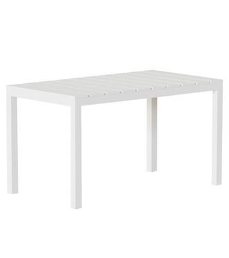 Home Heavenly Mesa de comedor para interior o exterior en blanco 75 x 120 x 80 cm