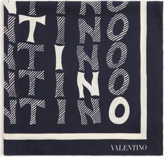 Valentino Garavani Foulard dArchivio Valentino In Seta Le fou de lArchive Donna NERO/AVORIO UNI