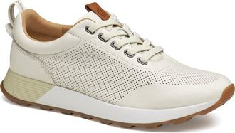 Johnston & Murphy Kinnon Jogger Sneaker in White Full Grain at Nordstrom, Size 8.5