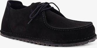 Birkenstock Mens Lace-Up Shoes Suede Black Leather Flat