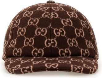 Gucci Brown GG Logo Baseball Cap