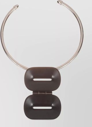 Max Mara geometric open metal necklace modern shape
