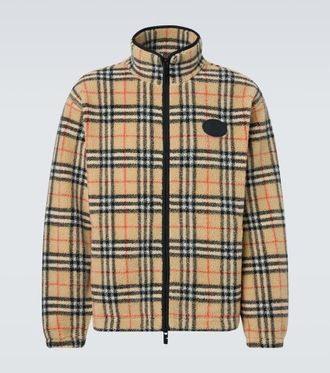 Burberry Burberry Check wool-blend zip-up jacket