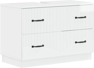 vidaXL Mueble De Lavabo Para Ba&ntilde;o Hoorn Blanco Brillante Vidaxl