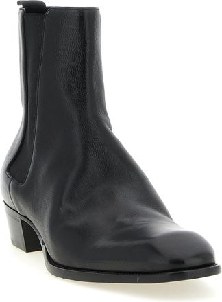 Saint Laurent Mens Black Calfskin Chelsea Boots