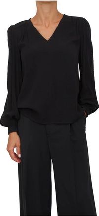 Twinset Zwarte Viscose Blouse - Dames - Blouses - Zwart - XL - Overhemden