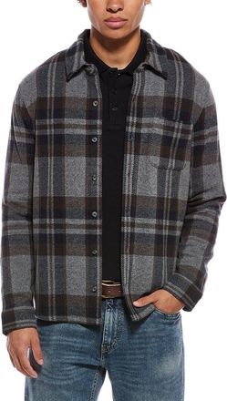 Vince Plaid Knit Shirt Jacket