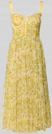 Lace & Beads Cocktailkleid aus T&uuml;ll in Hellgelb, Gr&ouml;&szlig;e XXS