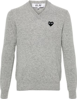 Comme Des Gar&ccedil;ons Maglione Comme Des Gar&ccedil;ons Play U con stemma nero lavorato a maglia
