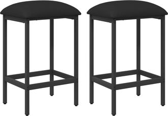 vidaXL Taburete De Bar 2 Uds. Negro 40 X 32 X 64 Cm Vidaxl
