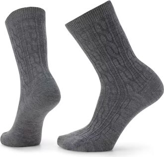 Smartwool Womens Everyday Cable Crew Socks Gray S