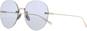 Gucci Light Blue Gold Round Sunglasses