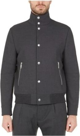 Paolo Pecora Antraciet Jas 77%Pl 22%Wo 1%Ea - Heren - Bomber jackets - Zwart - XL - Wol - Jassen
