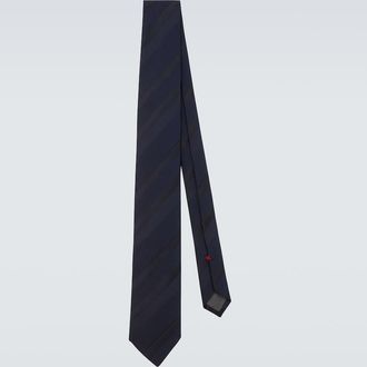 Brunello Cucinelli Corbata de seda jacquard a rayas