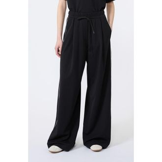 Max Mara Godezia Wide Leg Jersey Pants in Black at Nordstrom, Size X-Small