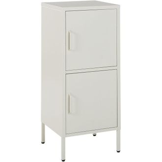 Beliani Beliani - 2 Door Metal Storage Office Cabinet 4 Shelves Storing Unit White Huron