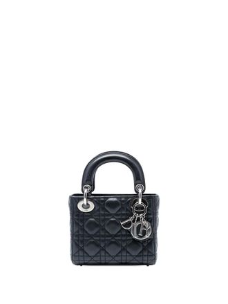 Dior 2015 Mini Iridescent Lambskin Cannage Lady Dior satchel - women - Lambskin - One Size - Black