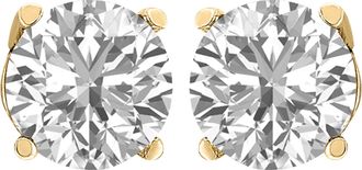 Diamond2Deal 14k Gold 1.50Ct Round Lab Grown Diamond Solitaire Stud Earrings