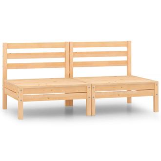 vidaXL Sof&aacute;s Centrales De Jard&iacute;n 2 Unidades Madera Maciza De Pino Vidaxl