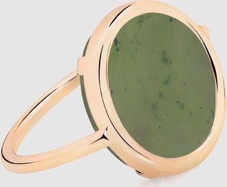 Ginette NY Bague Baby Disc Jade Or Rose
