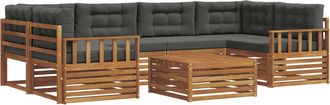 vidaXL Conjunto De Sof&aacute;s De Exterior 7 Uds. Natural Y Antracita Vidaxl