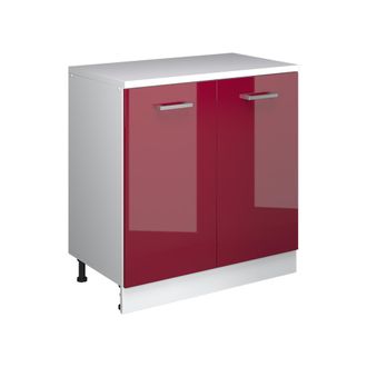 Vicco Armario De Cocina Para Techo Inclinado R-line, Rojo De Alto Brillo, 80 Cm Sin Inclinaci&oacute;n Con 2 Puertas, Vicco