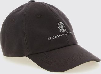 Brunello Cucinelli Cappello da baseball in cotone con logo ricamato