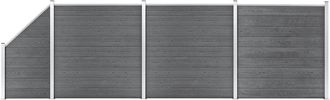 vidaXL Vidaxl - Set De Valla 3 Cuadradas + 1 Oblicua Wpc Gris 619x186 Cm