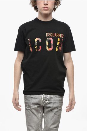 Dsquared2 Cotton Crewneck T-Shirt ICON PALM size S