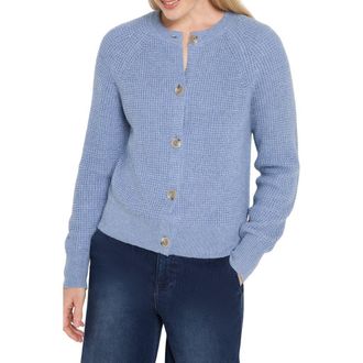 Nic+Zoe Waffle Stitch Cotton Blend Cardigan in Dusty Moonstone at Nordstrom, Size Medium P