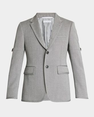 Thom Browne Men & apos;s Fit 1 Herringbone Wool Single-Breasted Sport Coat