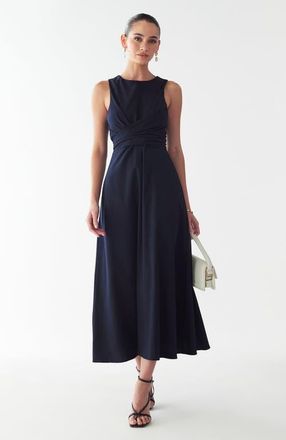 Willa Revival Midi Dress in Navy Blue at Nordstrom, Size 8