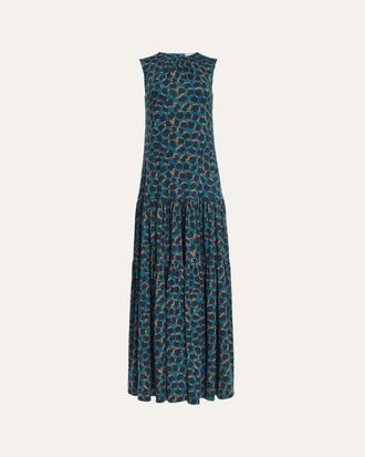 Altuzarra Liza Spotted Jersey Tiered Maxi Dress