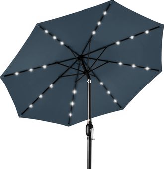 Best Choice Products 10ft Solar LED Lighted Patio Umbrella w/ Tilt Adjustment, UV-Resistant Fabric