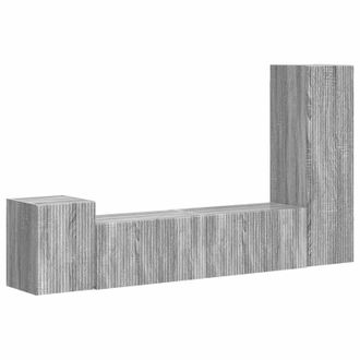 vidaXL Conjunto De Mueble De Tv 4 Pcs Gris Sonoma Madera De Ingenier&iacute;a Vidaxl