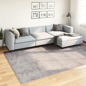 vidaXL Alfombra Lavable Antideslizante Gris 190x300 Cm Vidaxl