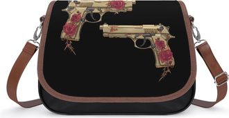 Generic Guns Roses Crossbody Bags for Women Shoulder Messenger Bag Purse Handbags