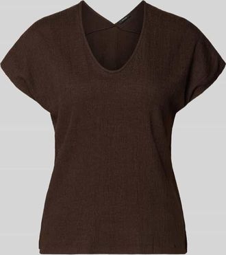 OPUS T-Shirt mit Strukturmuster Modell Sirukus in Dunkelbraun, Gr&ouml;&szlig;e 36