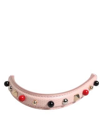 Dolce & Gabbana Embellished Calf Leather Bag Strap - Pink