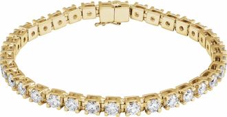 Diamond2Deal 14k Gold 8 CTW Lab-Grown Diamond Line Bracelet 7.25