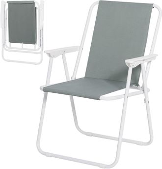 Woltu Silla De Camping Silla Plegable Ultraligera Silla De Acampada De Playa O Camping Para Exteriores Silla Jardin Gris Oscuro - Woltu